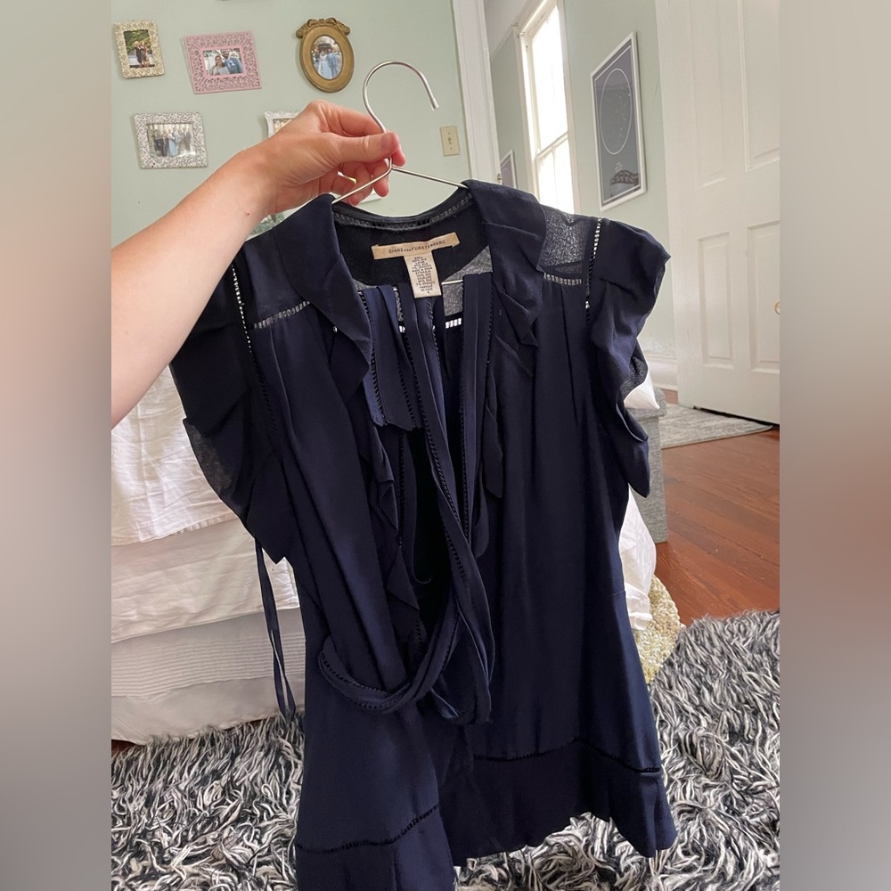Diane von furstenberg silk wrap blouse